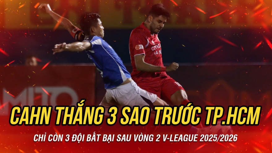 Kết quả vòng 2 V-League 2025/2026: CAHN thắng 3 sao trước 10 người CLB TP.HCM